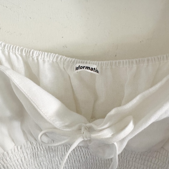 NWT Reformation White Haven Smocked Blouse M - Picture 3 of 7